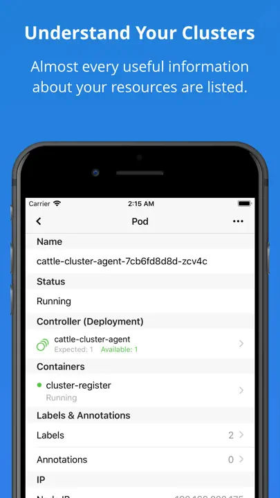 Kuber - Kubernetes Dashboard iPhone-skjermbilde 6