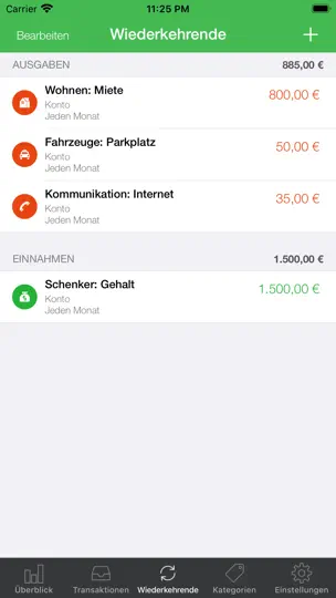 Screenshot von Meine Ausgaben auf dem iPhone 5