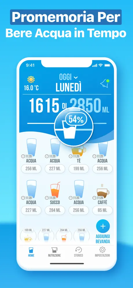 Acqua reminder - Bere acqua