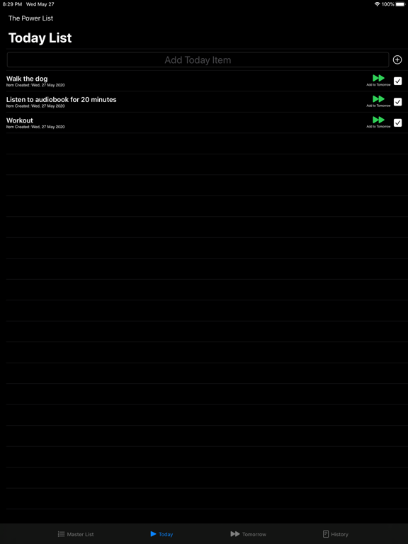 The Power List To Do iPad screenshot