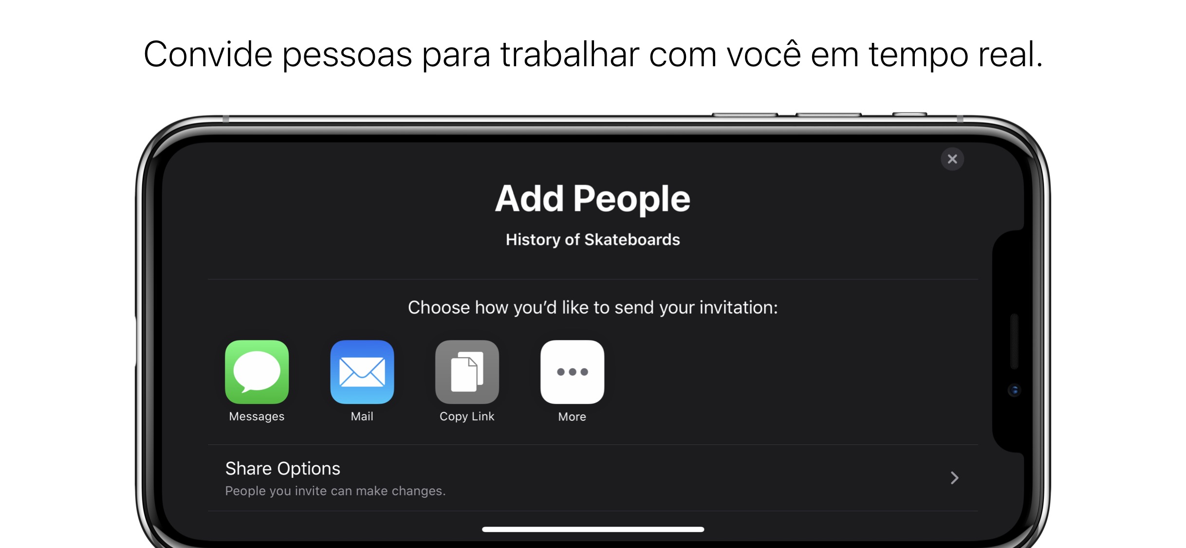 Screenshot do app Keynote