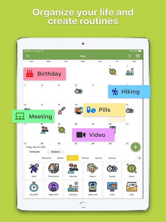 Calendar Sticker & Emoji -Tica iPad screenshot 2 - Productivity app