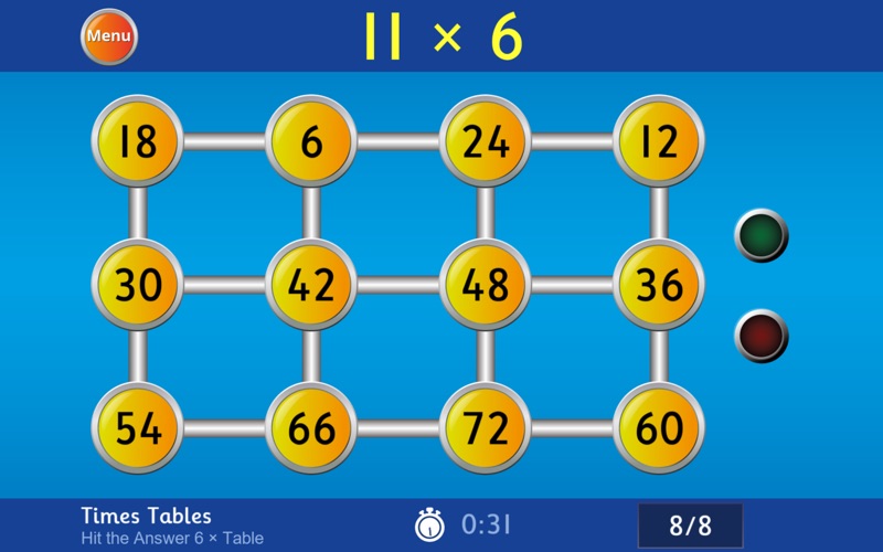 Hit the Button Mathematics app screenshot