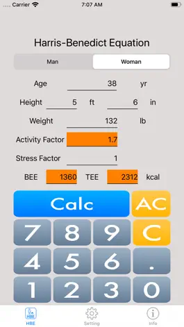 Game screenshot Harris Benedict Equation apk