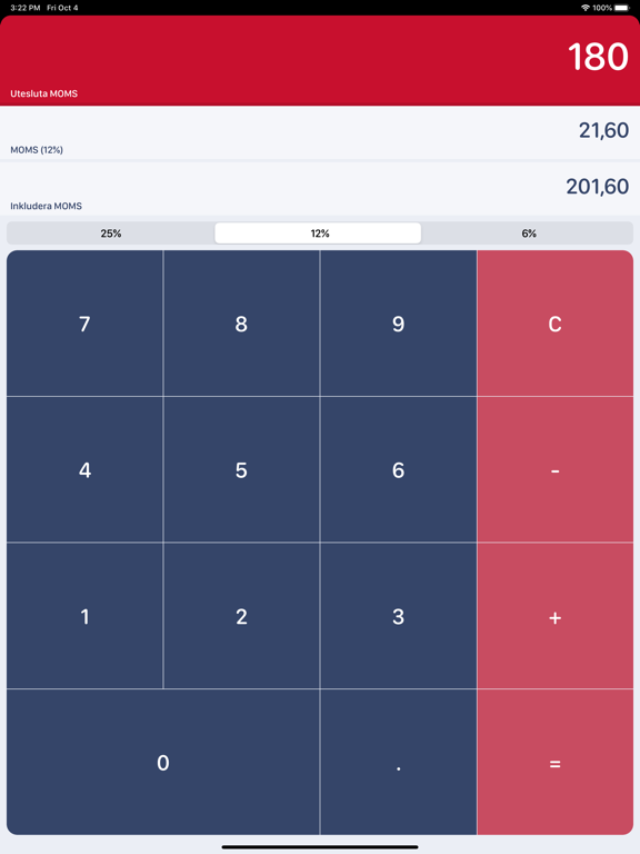 Screenshot #5 pour Swedish MOMS Calculator