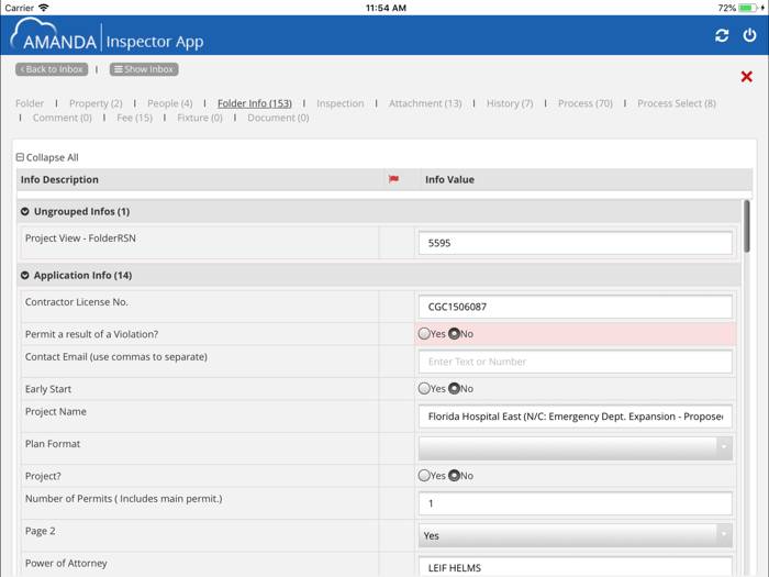 Amanda Inspector App