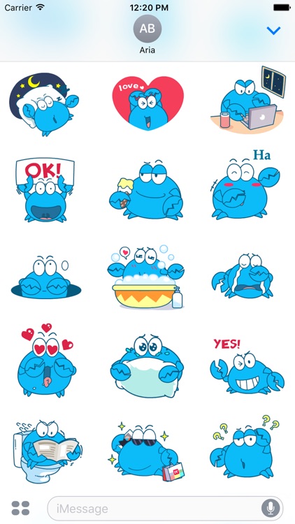 Animated Blue Crab Stickers