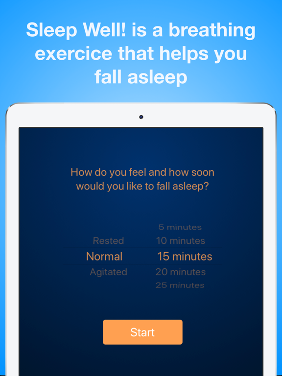Sleep Well! Breathing Exercise iPad screenshot 1 - Health & Fitness app