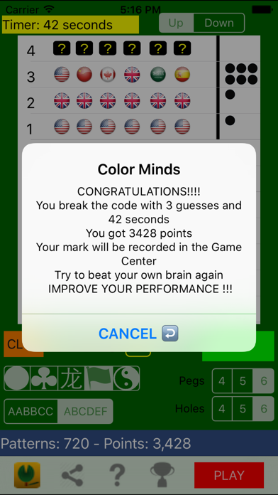 Screenshot #1 pour Color Pegs Challenge