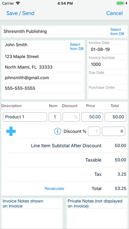 Invoice in your Pocket