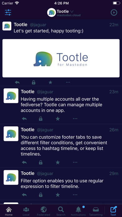 Screenshot #2 pour Tootle for Mastodon