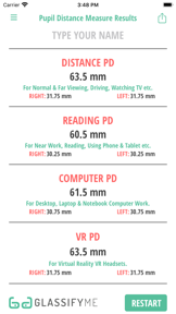 Pupil Distance PD Measure screenshot