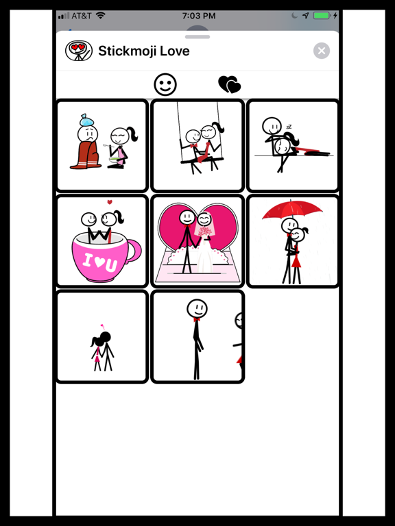 Stickmoji Cute Love Stickers iPad screenshot 4 - Social Networking app