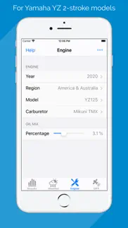 jetting for yamaha yz 2t bikes iphone screenshot 3