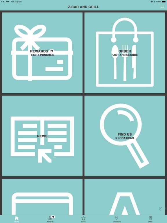 Z-Bar and Grill iPad screenshot 2 - Food & Drink app