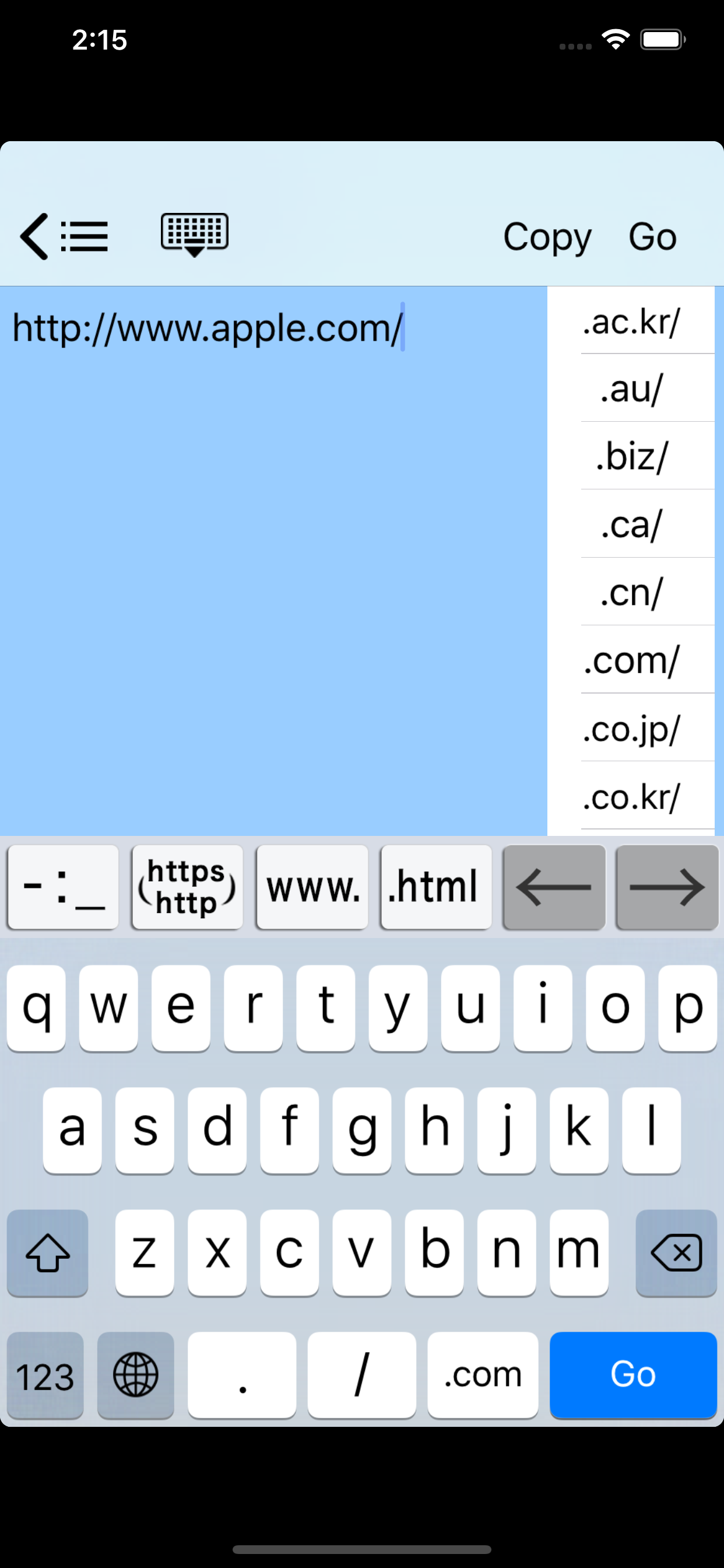Easy URL Keyboard
