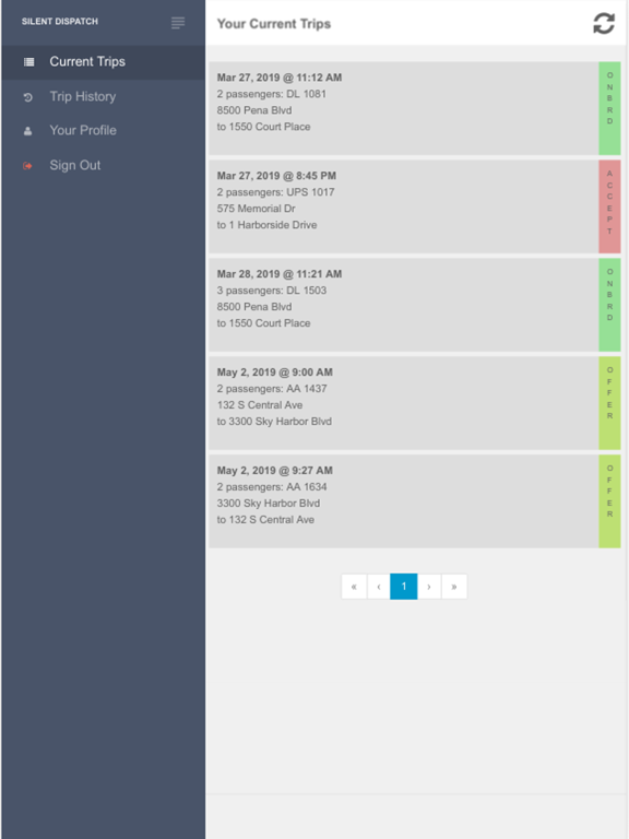 SilentDispatch Driver iPad screenshot 1 - Travel app