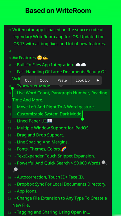 Screenshot #1 pour Writemator - Plain Text Editor