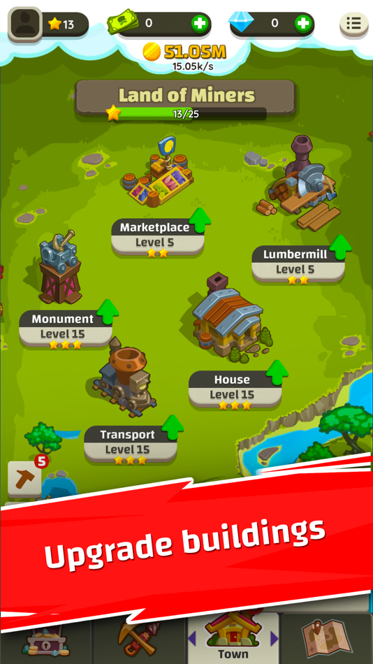#5. Merge Miners: Idle Tycoon (iOS) Podle: Tatem Games Ltd