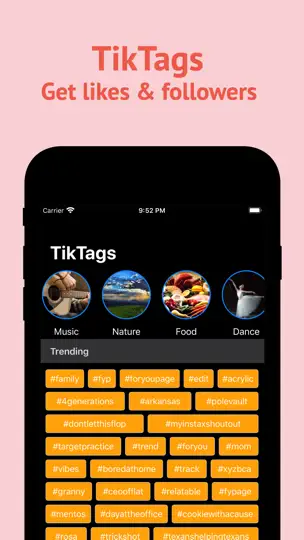 TikTags For Hashtags - Likes iPhone Ekran Görüntüsü 1