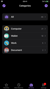 oneSafe password manager screenshot