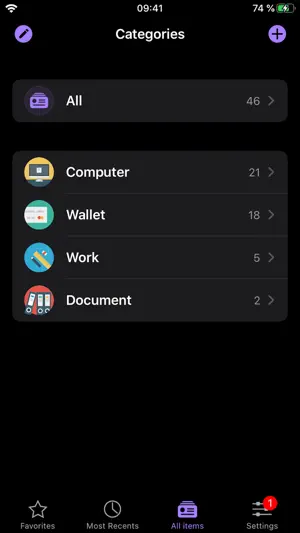 oneSafe password manager screenshot 2