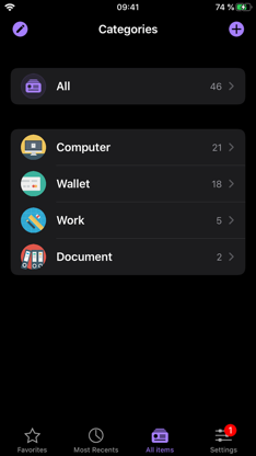 oneSafe password manager screenshot 2