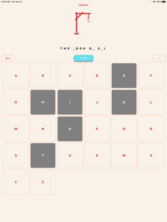 Hangman Quiz 2 iPad screenshot 2 - Productivity app