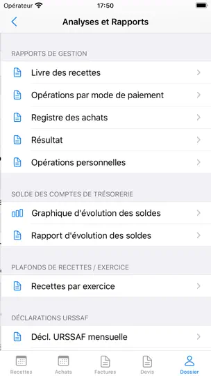 Capture d'écran de Gestion Micro-Entrepreneur sur iPhone 8