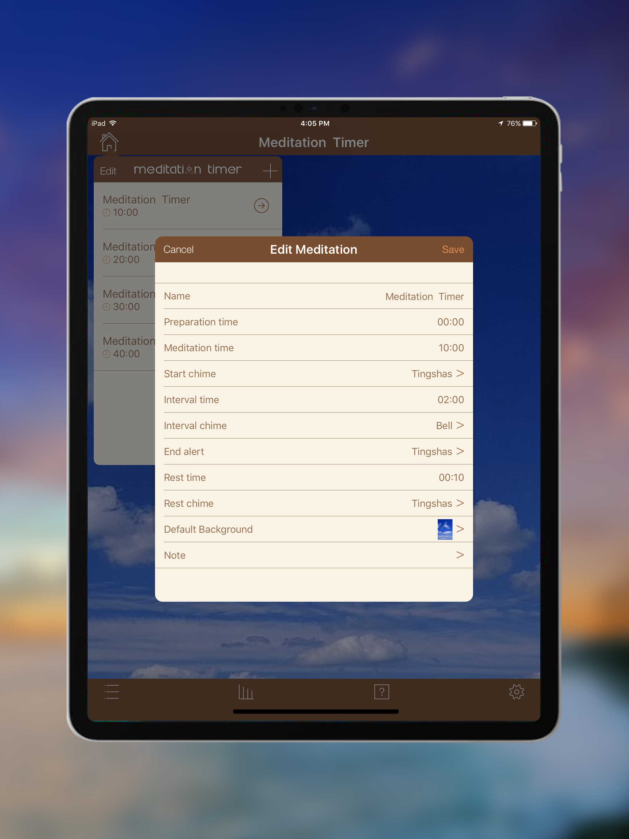 Meditation Timer Pro for iPad screenshot 5