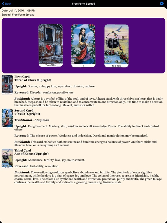 Romani Tarot iPad screenshot 4 - Entertainment app