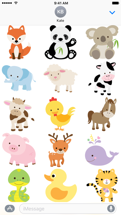 Cute Animal Friends Stickersのおすすめ画像1