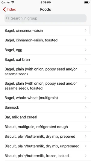 Captura de pantalla de Nutrients Canada en iPhone 3