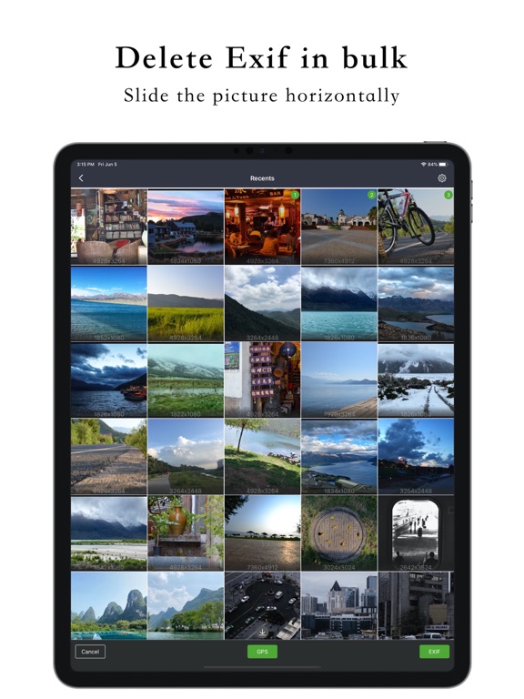 PicsExif - The secret of photo iPad screenshot