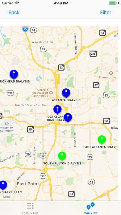 Screenshot 3 of Dialysis Facility Finder App