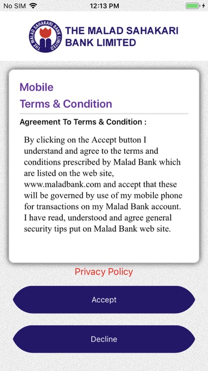 Malad Bank Mobile Banking