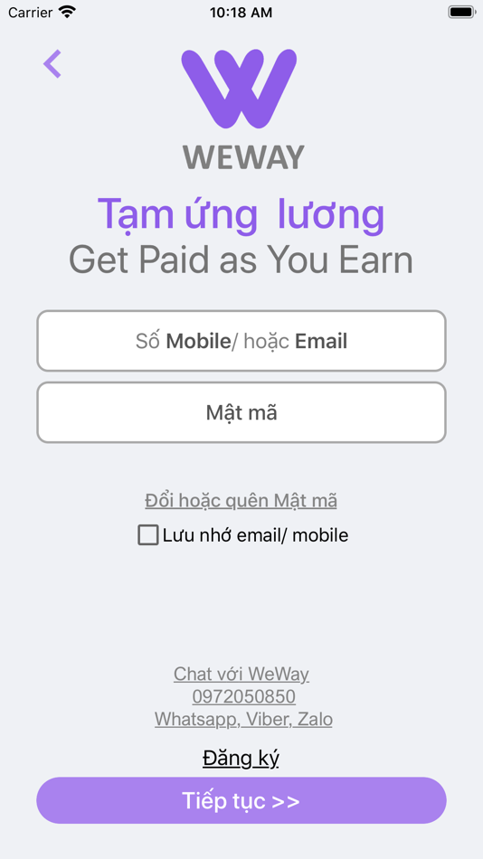 #3. WeWay – Ứng lương khi bạn cần (iOS) Podle: Hoan Tran