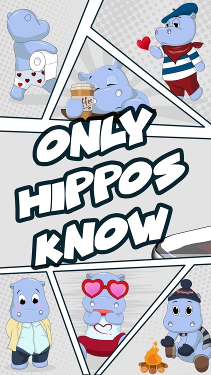 Hippo Cartoon Stickers