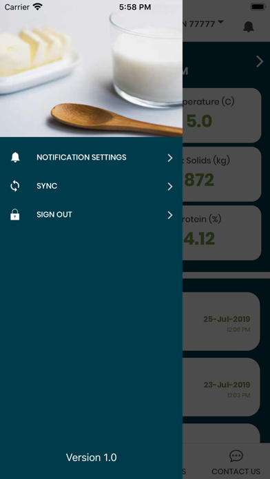 Oceania Milk Quality Analyser Screenshot