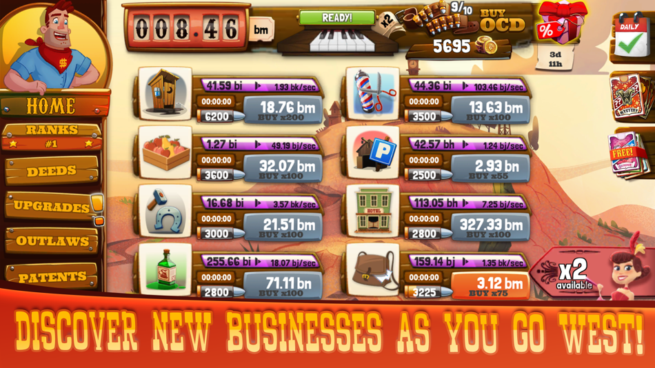 #4. Wild West: Idle Tycoon Clicker (iOS) 由: Tamasenco