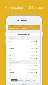 German Verb Conjugator Pro screenshot