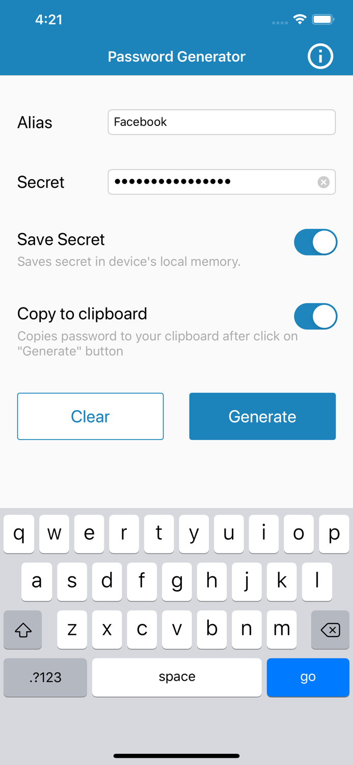 Password Generator on the fly