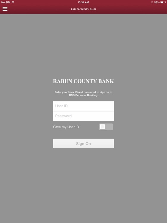 RCB Personal Banking for iPad