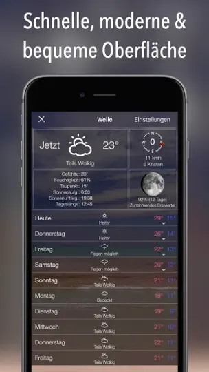 Screenshot von 14 Tage Wetter Deutschland + auf dem iPhone 4