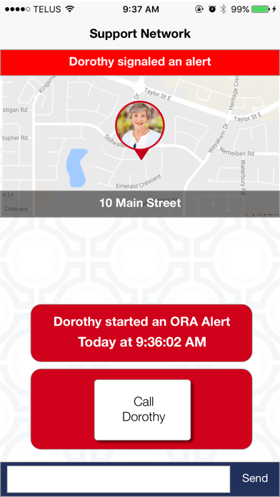 ORA Personal Alert Screenshot