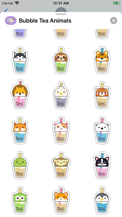 Screenshot #3 pour Bubble Tea Animals Stickers