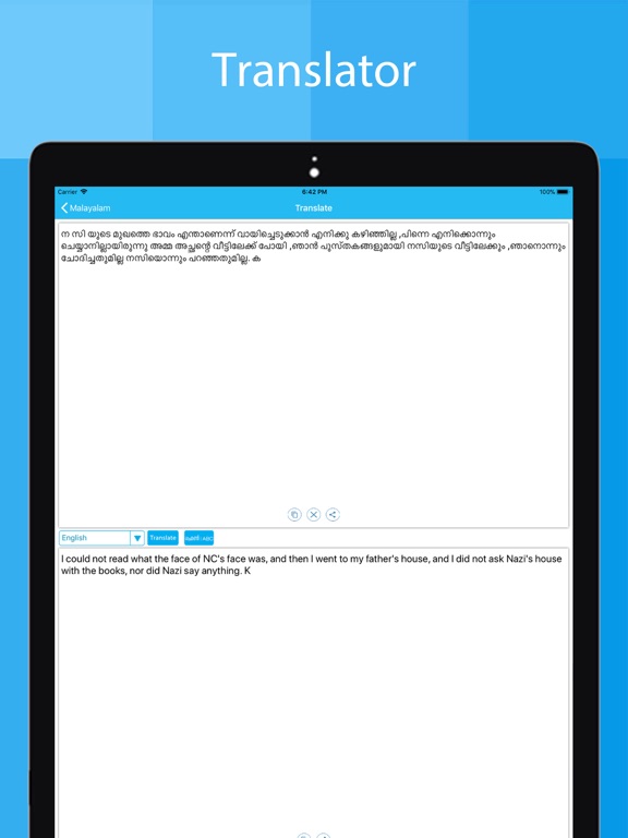 Malayalam Keyboard -Translator iPad screenshot