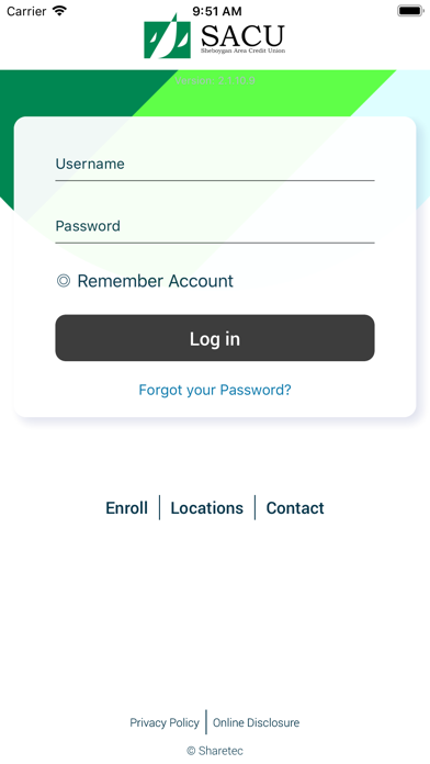 Sheboygan Area CU Mobile App Screenshot