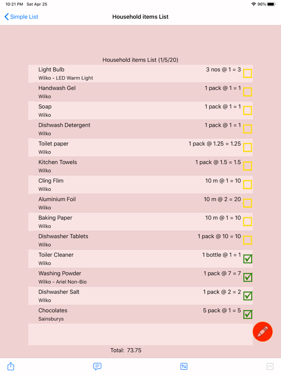 Simple List iPad screenshot 3 - Productivity app