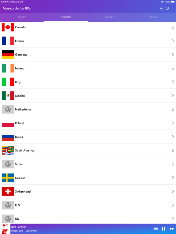 Musica de los 80s Radio iPad screenshot 4 - Music app